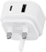 Juice 45W Dual Port Fast Charger Plug – USB-C Power Delivery & USB-A Quick Charge for Smartphones, Tablets & More – Compact Design with Sure Grip Technology - White - Image 6