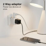 2 Way 3 Pin UK Plug Adapter Splitter, 13A Fused Dual Socket Power Extension, Compact UK Plug Adapter for Home, Office, and Kitchen Use. - Image 2