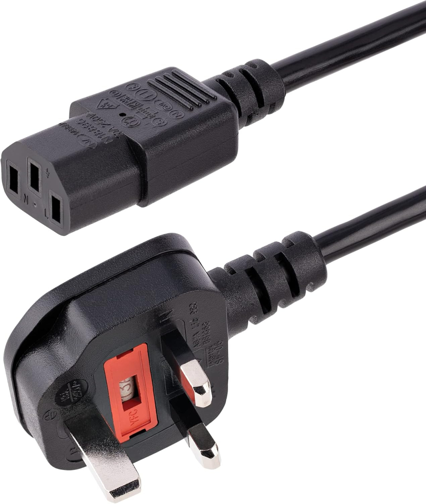 StarTech.com Standard UK Computer Power Cord - Power cable - IEC 60320 C13 to BS 1363 (M) - 6 ft - black (PXT101UK)