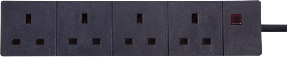 PRO ELEC PELB1522 4 Gang Extension Lead 10m, Black