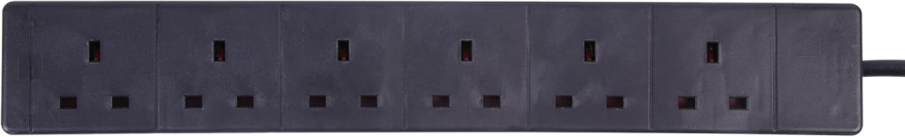 Pro Elec PELB1712 6 Gang Extension Lead, 5m Black