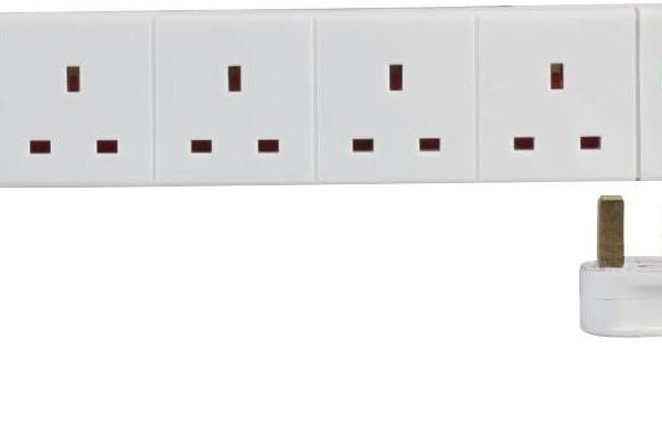 Pro Elec PEL00096 4 Gang 2 USB Surge Protected Extension Lead, 1 m, White