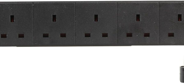 Pro Elec - Extension Lead, 6 Socket, 3 Metres (Black)