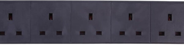 PRO ELEC pl12986 Surge Protected Extension Lead, 6 Socket, 8 Metres, Neon On Light, Black 6 Gang