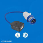 PRO ELEC 16A Mains Socket to CEE Plug Converter, 230V, Blue, 350mm - Image 6