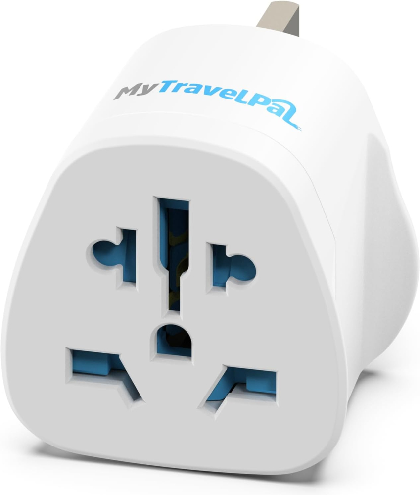 World To UK Plug Adapter | MyTravelPal® Universal Travel Adaptor With 10A Fuse | UK Safety Standards | Accepts US, Europe, Australia, China Plugs For Use in UK (1 Pack)