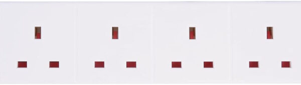 Pro Elec 5 m 4 Gang Extension Lead with 2 x 2.4 V USB Charging Sockets - White, pl15388