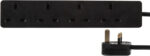 PRO ELEC PELB1407 4-Gang Extension Lead, 1m, Black