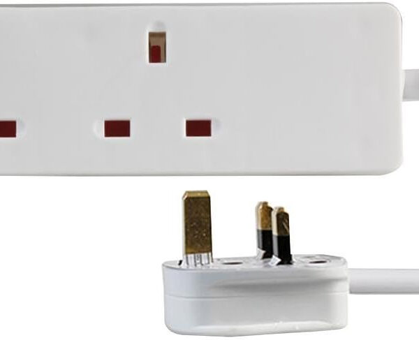 PRO ELEC PELB1912 2 Gang Extension Lead 1m, White