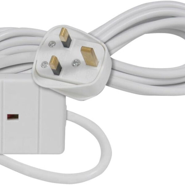 Mercury | 1 Gang 13A UK Mains Powered Extension Lead | 3 Metre White