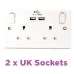 STATUS Plug Socket UK | Double Socket with Double USB Plug | White Plastic | 13A Double Switched Wall Socket | S2G13A2USBSWS4 - Image 4