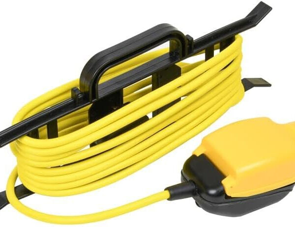 SLx Outdoor Extension Lead 5m Heavy Duty Extension Cable Single Socket Extension Lead 'H' Frame Cord Plug Thermal Cut Out for Garden, Lawn Mower, Office 13A Fused UK Plug