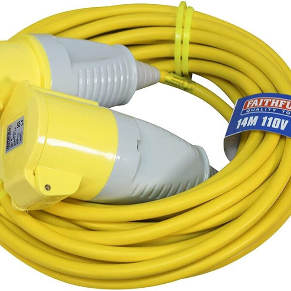 Faithfull FPPTL1432AMP 14 Metre L/V Trailing Lead Extension Lead 110V 32A 2.5mm Cable
