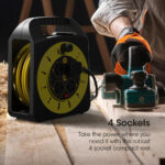 SLx Extension Lead 20m 4 Socket Extension Reel, Heavy Duty Extension Cable Thermal Cut Out Extension Lead for Garden Lawn Mower Office 13A Fused UK Plug - Image 8