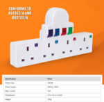 Mercury | Multi-Plug Adaptor | 4 Way Plug Extension with Individually Switched Sockets | No Cable Mains Adapter | Surge & Spike Protection | UK Multiway Wall Outlet Extender - Image 5