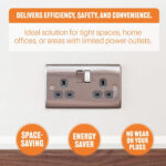 Mercury | Multi-Plug Adaptor | 4 Way Plug Extension with Individually Switched Sockets | No Cable Mains Adapter | Surge & Spike Protection | UK Multiway Wall Outlet Extender - Image 8