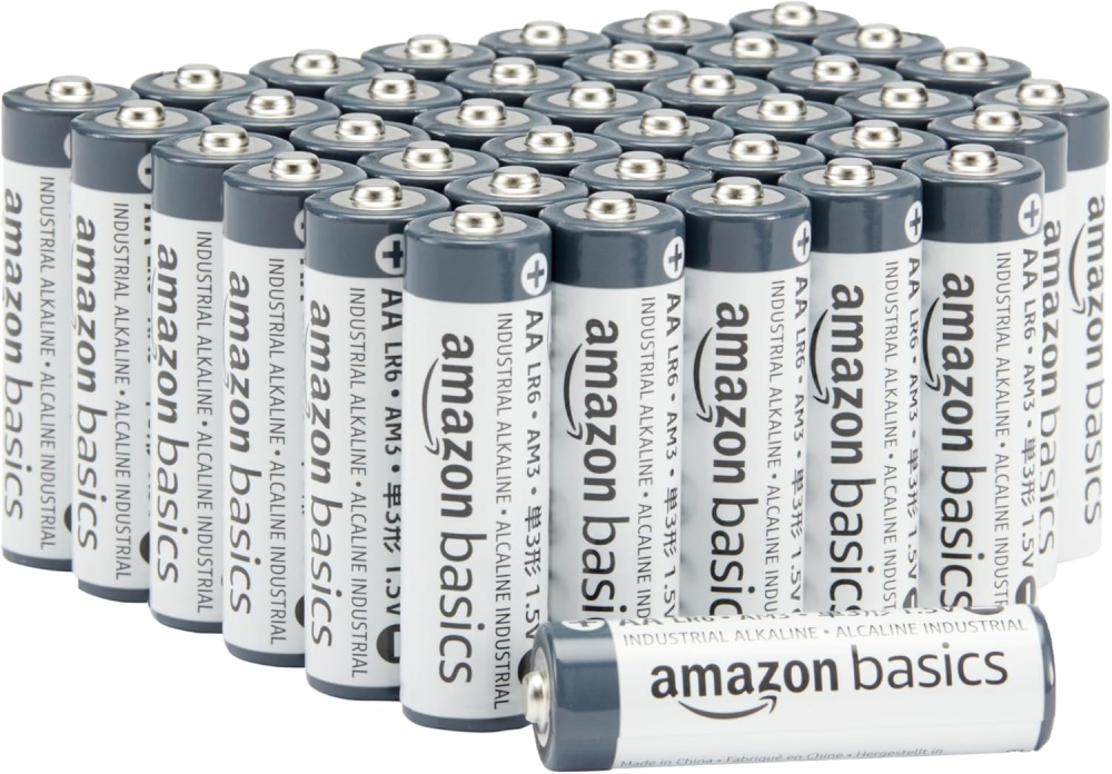 Amazon Basics 40-Pack AA Alkaline Industrial Batteries, 1.5 Volt, 5-Year Shelf Life
