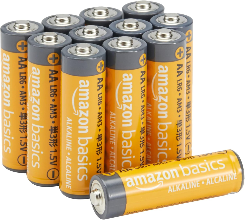 Amazon Basics 12-Pack AA Alkaline High-Performance Batteries, 1.5 Volt, 10-Year Shelf Life