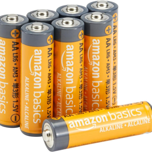 Amazon Basics 8-Pack AA Alkaline High-Performance Batteries, 1.5 Volt, 10-Year Shelf Life