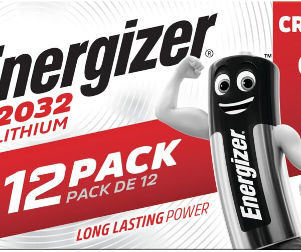 Energizer CR2032 Batteries (12 Pack) - Lithium 3V Coin Battery - AirTags, Car Key Fobs, Watches, Home/Medical/Fitness Devices - 10 Year Shelf Life - Child Resistant Packaging [Think Assemble Exclusive]