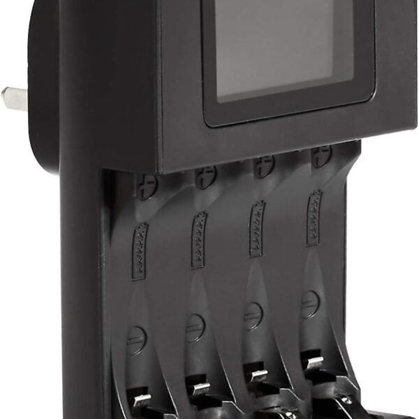 Amazon Basics Intelligent Digital Battery Charger for 4 AA, AAA, Black