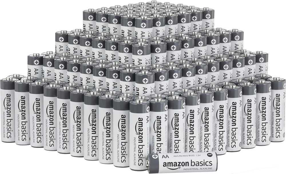 Amazon Basics 200-Pack AA Alkaline Industrial Batteries, 1.5 Volt, 5-Year Shelf Life
