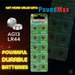 10 x AG13 LR44 1.5 V Alkaline Button Cell Battery by PoundMax - Image 3