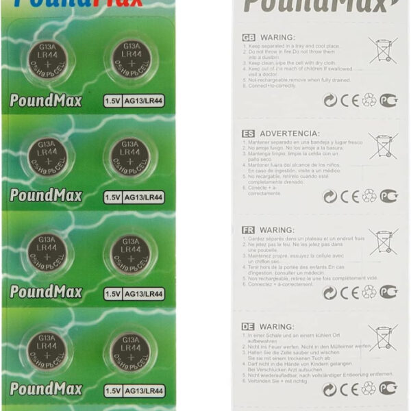 10 x AG13 LR44 1.5 V Alkaline Button Cell Battery by PoundMax