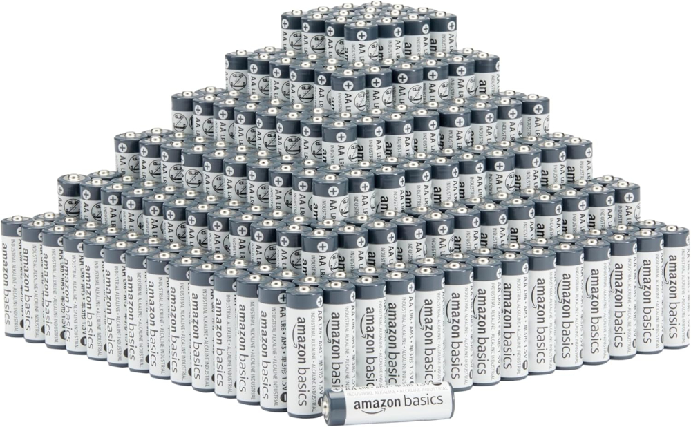 Amazon Basics 300-Pack AA Alkaline Industrial Batteries, 1.5 Volt, 5-Year Shelf Life
