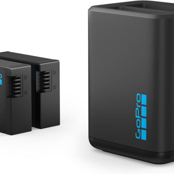 GoPro Dual Battery Charger + 2 Enduro Rechargeable Batteries (HERO13 Black) - Official GoPro Accessory