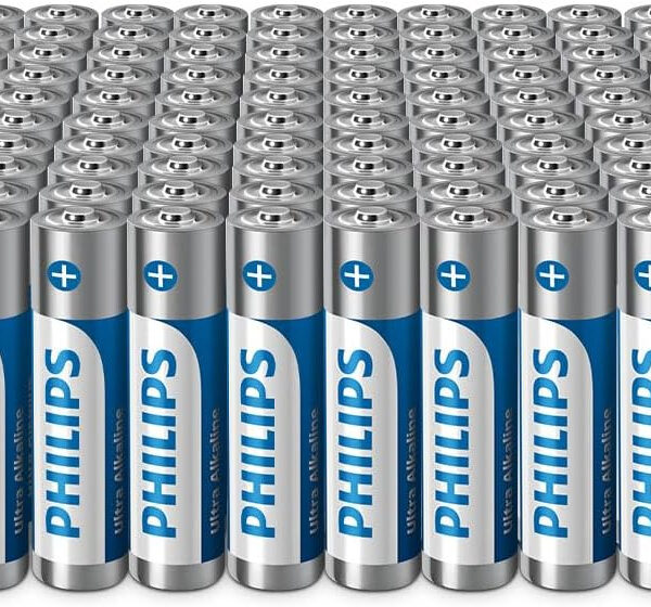 Philips Ultra AAA Alkaline AAA Batteries - Ideal for Businesses and High-Usage Homes, Pack of 100