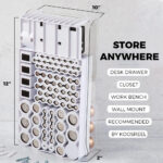 Battery Storage Case with Battery Tester, Battery Organiser & Batteries Box, Large Capacity for Batteries AAA, AA, C, D, 9V (Not Included) - Image 5