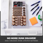 Battery Storage Case with Battery Tester, Battery Organiser & Batteries Box, Large Capacity for Batteries AAA, AA, C, D, 9V (Not Included) - Image 7