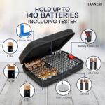 140 Battery Case With Tester | Large Capacity Organiser Storage Case Bag for AAA, AA, 9V Flat, C and D Size Batteries (Not Included) - Image 3