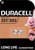 Duracell Specialty 357/303 Silver Oxide Battery 1,55V, pack of 2 (SR44 / V357/ V303 / SR44W / SR44SW), Suitable for use in Watches, Calculators and Medical Devices