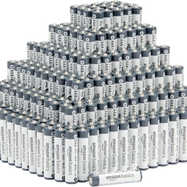 Amazon Basics 300-Pack AAA Alkaline Industrial Batteries, 1.5 Volt, 5-Year Shelf Life