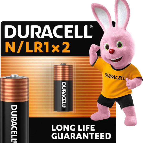 Duracell Specialty N Alkaline Battery 1,5V, pack of 2 (E90 / LR1), Designed for use in Flashlights, Calculators, & Bike Lights