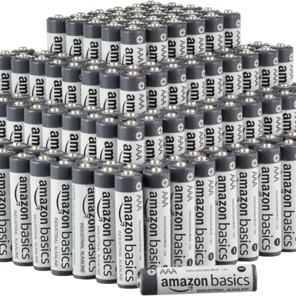 Amazon Basics 200-Pack AAA Alkaline Industrial Batteries, 1.5 Volt, 5-Year Shelf Life