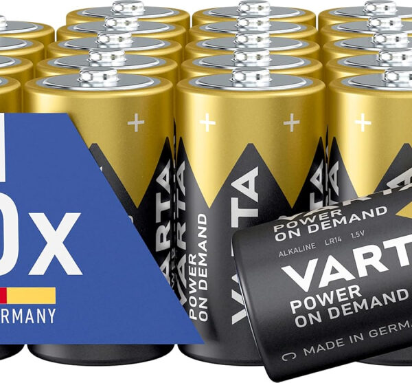 VARTA Power on Demand C Baby Batteries (20-pack, economy pack - smart, flexible and powerful, for mobile end devices - e.g. for computer accessories, Smart Home devices or torches)