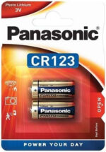 Blister pack of 2 CR123A / CR17345 lithium batteries Original Panas.