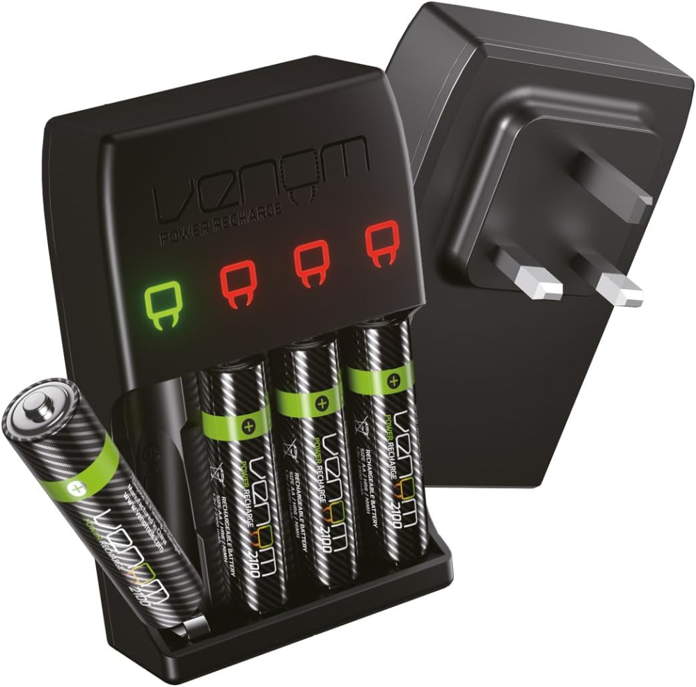 Venom Pro Charge Plug In Wall Battery Charger for Rechargeable AA and AAA Batteries