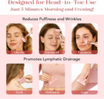 BAIMEI Gua Sha & Jade Roller,Guasha Tool face, Self Care Gift for Women and Men, Massager for Face, Eyes, Neck Care, Skin Care Gifts - Rose Quartz - Image 4