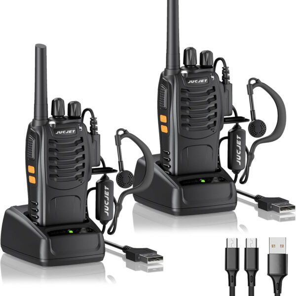 Walkie Talkies, 88E Upgraded PMR446 Walkie Talkie, Two-Way Radio Rechargeable Walkie Ttalkie, With Original Earpieces, Reliable Long Range 2-Way Radios, Professional & Easy To Use (2 Pack)