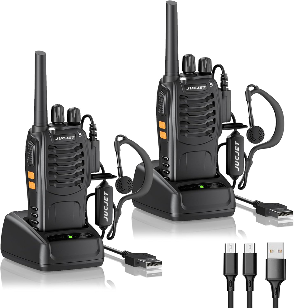 Walkie Talkies, 88E Upgraded PMR446 Walkie Talkie, Two-Way Radio Rechargeable Walkie Ttalkie, With Original Earpieces, Reliable Long Range 2-Way Radios, Professional & Easy To Use (2 Pack)