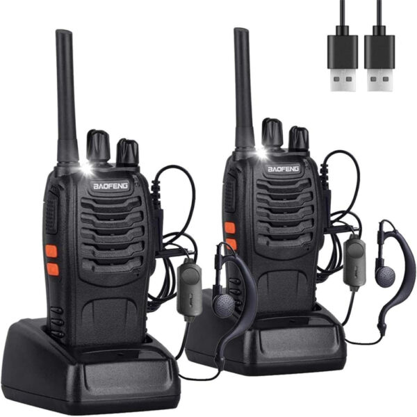 walkie talkie 2 way radio long range,16 Channel Portable walkie talky adult,rechargeable walkie talkies long distance Handheld Transceiver with LED light and earpiece