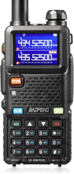 BAOFENG UV-5RM Plus Amateur Radio Multi-Band Walkie Talkie, Rechargeable Handheld Radio with Long Range, Frequency Copy, Airband, 2500 mAh Battery