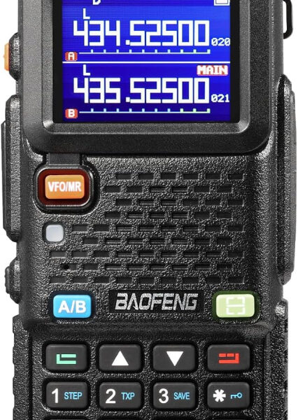 BAOFENG UV-5RM Plus Amateur Radio Multi-Band Walkie Talkie, Rechargeable Handheld Radio with Long Range, Frequency Copy, Airband, 2500 mAh Battery