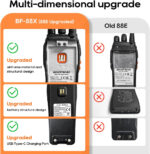 BF-88X Professional Walkie Talkie,16 Channels Long Range Two-Way Radio with USB Charger, Earpieces, Ideal for Kids' Play and Adults' Work (Black, 1 Pair) - Image 2