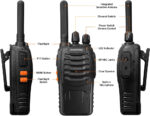 BF-88X Professional Walkie Talkie,16 Channels Long Range Two-Way Radio with USB Charger, Earpieces, Ideal for Kids' Play and Adults' Work (Black, 1 Pair) - Image 3