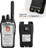 BF-88X Professional Walkie Talkie,16 Channels Long Range Two-Way Radio with USB Charger, Earpieces, Ideal for Kids' Play and Adults' Work (Black, 1 Pair) - Image 5